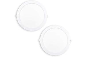 Popp® Pack x2 Placa Downlight LED Empotrable Circular 18W Luz neutra 4000K 1620Lumenes Corte de Techo Ø205mm, para cocina,pasillos,domitorio,salón (18W 4000K)