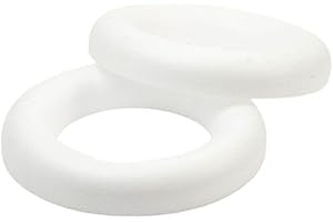 Floralcraft 50cm Polystyrene Ring (2-Pcs) For Floral Arrangements DIY Crafts for Christmas New Years School Projects and Easter Party Decorations