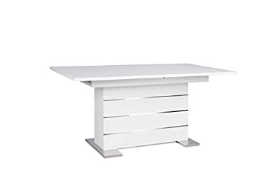 Inter Trade Corporation 1639 Mantova Table de salle à manger Extensible Bois Blanc 160 x 90 x 75 cm