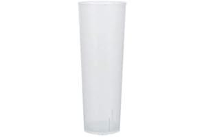 TELEVASO - 50 unidades - Vaso Tubo 300 ml Reutilizable Ligero - Polipropileno (PP) - Color traslúcido - Vaso ecológico Libre de BPA, Ideal para cerveza, cubatas, agua