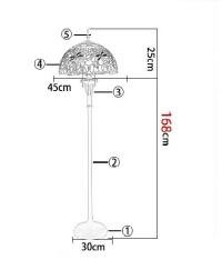 Tiffany 18-Zoll-europäische klassische Glas Dragonfly Stehlampe, Wohnung Wohnzimmer Gartencafé Stehleuchten - 4