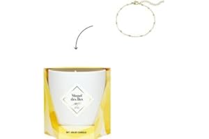 MY JOLIE CANDLE - Bougie Parfumée Monoï des Îles - Bijou Surprise Bracelet Crème - Cadeau Femme Maman - Cire Naturelle Végétale - Parfum Français - Mèche Coton