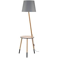 Lampen Stehlampe Dreibein Holz Grau H140cm E27 Skandinavisches Design Stehleuchte Huis Monokl Online