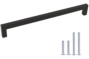 LONTAN 8 Pezzi Maniglie per Mobili da Cucina 256mm Maniglie Cassetti Maniglie Armadio Maniglie Cucina Maniglie Armadio Cameretta Maniglie per Armadi e Mobili Maniglia Nera in Acciaio Inossidabile