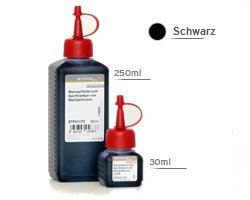 Stempelfarbe zum Nachtränken von Stempelkissen, Stempelautomaten und Selbstfärbern, 1L schwarz ohne Öl