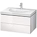 Produktbild Duravit l-cube Waschtisch 800 x 540 2 Schubladen ohne Bohrung Basalt matt