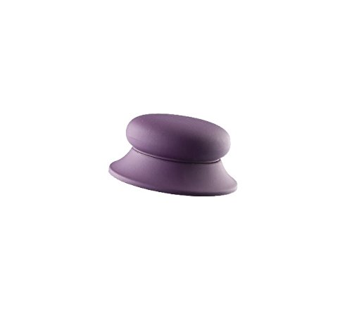 Kerafactum® – Topfdeckel Topf Glas Deckel Glasdeckel mit Silikongriff Ersatzdeckel und Pfannendeckel Edelstahlring und Entlüftungsloch (Ø 32, violett) - 2