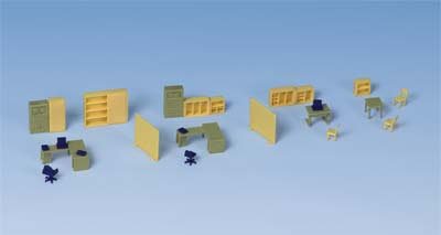 Preisvergleich Produktbild Kibri 38654 - H0 Büromöbel Deko-Set