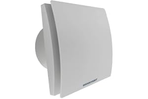 Brookvent Airstream DMEV 100 HT Continuous Extractor Fan – 100mm | Humidistat Timer | Low Energy EC Motor | IPX4 Rated | Quiet & Efficient | 2-Year Warranty