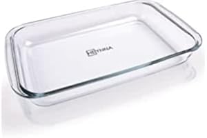 HEYNNA® Casseruola rettangolare 3 litri - pirofila in vetro borosilicato resistente al calore | resistente al forno, al microonde e lavabile in lavastoviglie | pirofila per cuocere, brasare