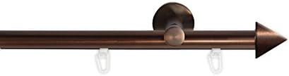 Tilld – Inner Rail Curtain Rod Diameter 20 mm 120 cm High Single Line Palma, antique brown,, with straps and Studs