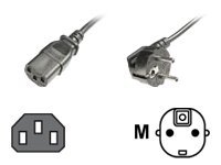 Assmann Stromversorgungskabel Netzkabel Schuko / Stecker - IEC / Buchse Stecker - abgewinkelt 1.8 m schwarz