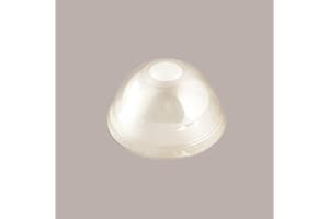 Lucgel Lot de 100 couvercles en plastique DM 85 mm pour verres PET 350/400/500 cc avec trou transparent