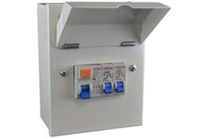 Harok By UEP - Metal Garage Consumer Unit Fitted with 63a RCD and 2 MCBs (6a+32a)