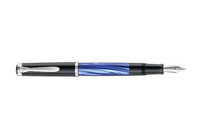 Pelikan 801850 Stylo plume M205, plume EF dans une boîte pliante, bleu/marbré Plumes f