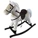 FoxHunter New White Children Rocking Horse With Gallop Sound and Cowboy Song Small Size 74cm(L) x 28cm(W) x 68cm(H) Seat Height 45cm Great Traditional Vintage Kids Toy