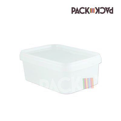 1.25 Litre Tamper Evident Rectangular Ice Cream / Salad Container (100)