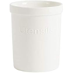 ProCook - Petit Porte-Ustensiles - Pot Organisateur Support à Ustensiles de Cuisine - en Porcelaine - 12 cm x 15 cm - Blanc