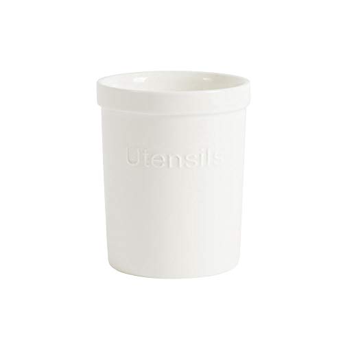 ProCook - Petit Porte-Ustensiles - Pot Organisateur Support à Ustensiles de Cuisine - en Porcelaine - 12 cm x 15 cm - Blanc