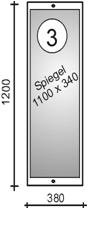 5077-11 – Spiegel od. Garderobenspiegel, in sonoma Eiche sägerau, 112 x 36 cm - 3