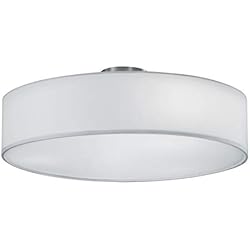 Trio Hotel - Plafón con pantalla de tela color blanco. Necesarias 3 bombillas E27 de máximo 60W excluidas