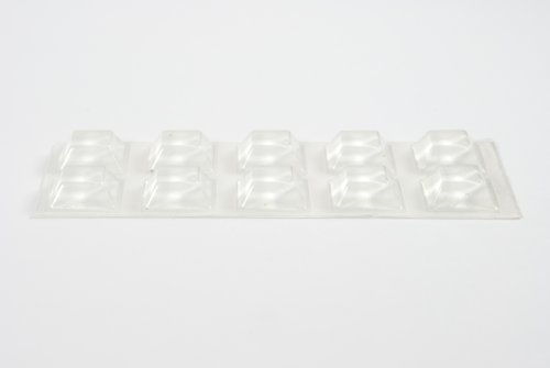 Möbelpuffer – 10 Stück – selbstklebende Abstandshalter, Glasplattenauflagen, Gummi Bumper, Gummiputter 20,5 x 20,5 x 7,4 mm (L/B/H) - 3
