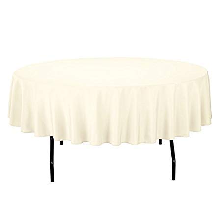 ZdadaCream Round Table Cloth, 127cm/50Inch Small Circular Table Cloths, Polyester Fabric Washable Tablecloth Dining Table Cover For Banquet Party Home