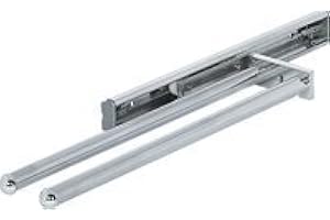 BSM MARKETING Porte-serviettes télescopique 2 bras pour cuisine Chrome poli 330 mm