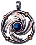 Atlantis PendantsVortex - Pendant Necklace Based on The Magic of Atlantis in Pewter with Gold Plating and Swarovski Crystals