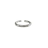 GJJ Mode-Trend S925 Sterling Silber Ring Eröffnung Retro großen Smiley-Ring,Silber,A
