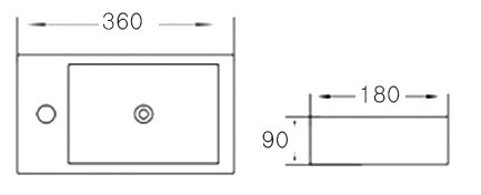 Grünblatt Waschbecken Hänge-Waschtisch mit Lotus Effekt Nano-Beschichtung - 2