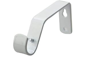 HomeElabador® Soporte para Barra de Cortina, Soporte para Tubo, Gancho para Anillo de Cortina Resistente, aleación de Metal Resistente, Soportes para Cortina de 19 mm (Blanco)