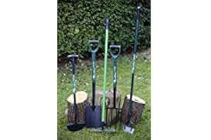 EasyShopping 5 Pieces Carbon Steel Heat Treated Gardening Tool Set 12 Tooth Rake Fork Hoe Spade Edging Iron Builder Equipment Tool Garden Assocceries Complete Heavy Duty Set