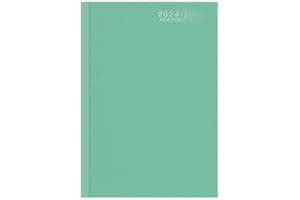 SHINEONE 2024-2025 Bright Academic Hardback A5 Day to Page Diary Mid Year School teacher, Planner Year Organizer Lined Dairies (Pear Green)