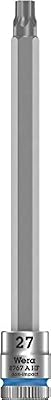 Wera 05003368001 8767 A HF Torx Douille-Embout Zyklop à emmanchement 1/4" avec fonction de retenue, TX 27 x 100 mm, Bleu