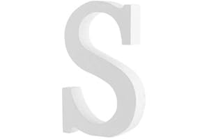 Yuna Legno Lettere A-Z Retro Fai da Te Decorazione per la casa caffetteria Abbigliamento Negozio Feste di Matrimonio Bianco, Altezza 11 cm, Legno, White, Large (S)