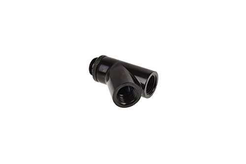 Eiszapfen Y-connector 45° - G1/4 rotatable - 2x inside 1x external thread - Deep Black