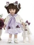 Delton Products Porcelain "Kara" Dress Doll, 14", Purple