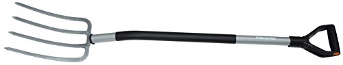 Fiskars Spatengabel für harte, steinige Böden, Mit 4 Zinken, Länge 122 cm, Hochwertiger Borstahl, Grau/Schwarz, Ergonomic, 1001413 - 3