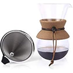 Apace Living cafetière Filtre pour-Over - Édition 2019 - Cafetière Goutte-à-Goutte élégante avec verseuse en Verre et Filtre Permanent en Acier Inoxydable