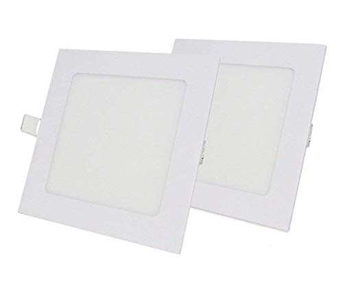 SPA6WW Lámpara LED 6W 3000K Cuadrada 120 x 120 mm, 540LM, Foco de luz LED para Techo con Transformador incluido AC 85-265V [Color Blanco Cálido]