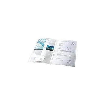 Esselte Chemise Double Poche, Transparent, Grainé, A4, Polypropylène 180 Microns, Lot de 5, 17324