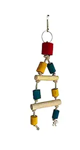 KSK Multicolor Wooden Birds Triangle Ladder Bird Swings Budgie Swing Toys Hammock for Parakeets Budgie Bird