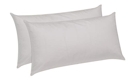 Pikolin Home - Pack de 2 almohadas de fibra, antiácaros, funda 100% algodón, firmeza media, 50x80cm, altura 18cm (Todas las medidas)