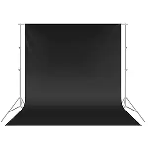 Neewer 10 x 12FT / 3 x 3.6M PRO Photo Studio 100% Pure Muslin Collapsible Backdrop Background for Photography,Video and Televison (Background ONLY) - BLACK
