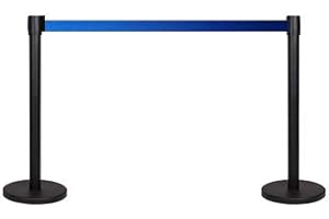 FLEXIBARRIER Sistema de guía de personas flexible – Soporte base 300 – 3 m de longitud de correa, soporte de barrera, banda de cierre, postes de bloqueo