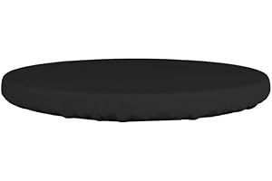PETSTIBLE Housse de protection imperméable en tissu Oxford pour table ronde de jardin circulaire - Noir - 122 x 10 cm