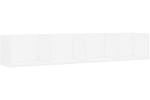 vidaXL Estante de Pared para CD Balda Colgante Expositora Estantería Montado para Libros Decoración Almacenamiento Contrachapada Blanco 100x18x18cm