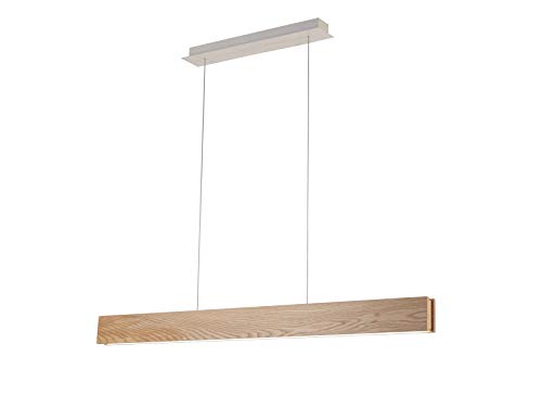 LÁMPARA COLGANTE LED MADERA 40W+10W.