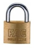  Fac seguridad - Candado arco normal 40mm media cana laton (en caja)
